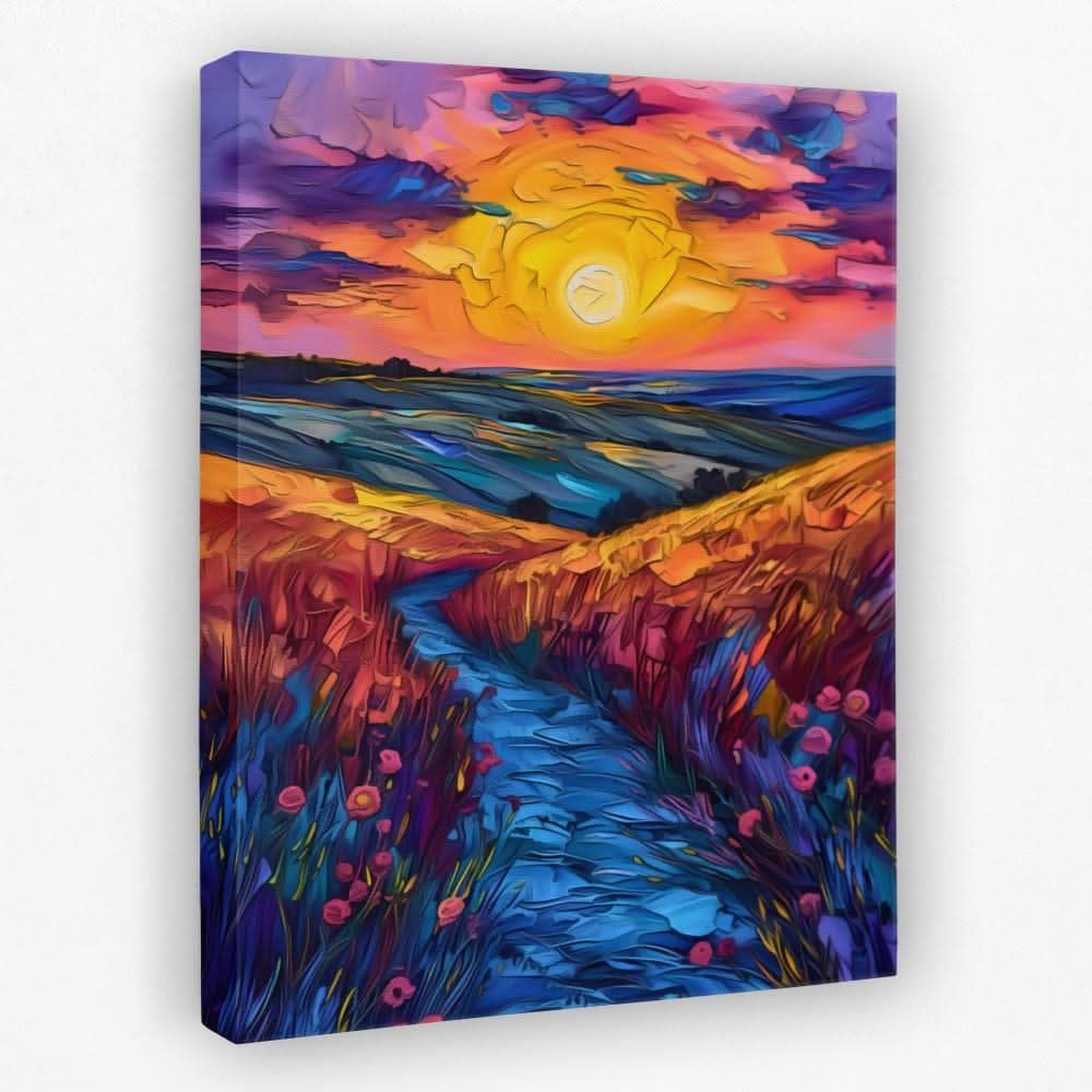 Colorful canvas wall art prints in bold vibrant palettes