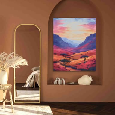 Nature canvas wall art prints with forests, mountains, and trees